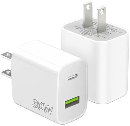 Dual port 30W wall charger two pack