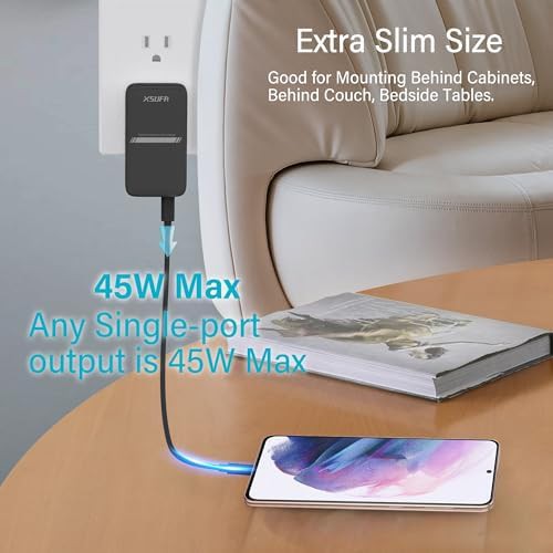 Black 45W flat GaN wall plug — photo 3