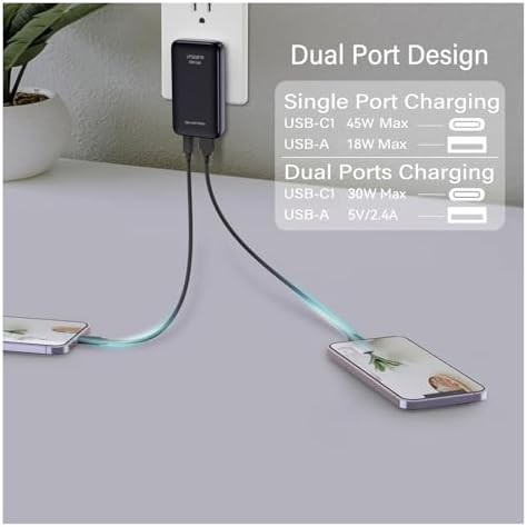 Flat 45W slim folding wall charger — photo 5