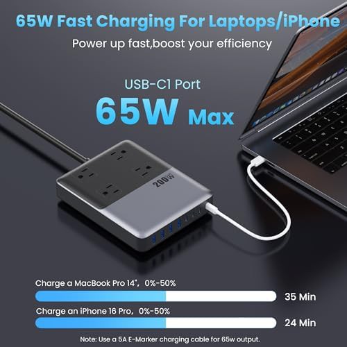 Desktop power strip with eight USB ports — photo 4