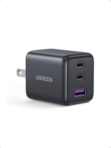 Three port 30w black gan charging block