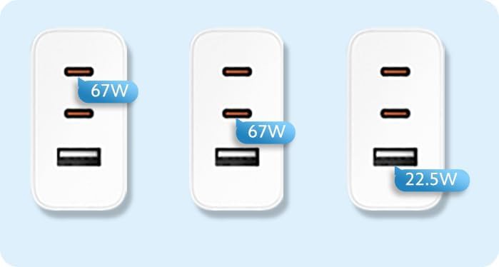White triple port charger with cable — photo 4
