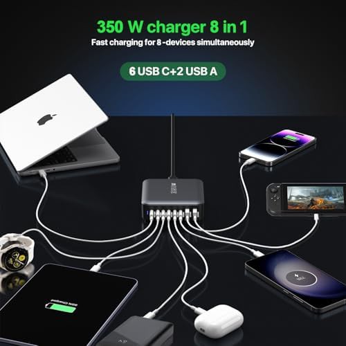 Eight port 350W GaN desktop charging hub — photo 3