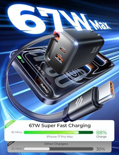 Retractable cable 67W GaN wall charger — photo 4