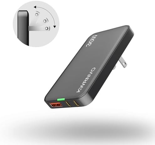 Slim flat three port grey wall charger