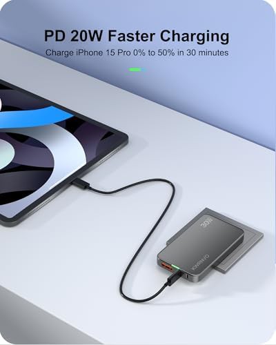Slim flat three port grey wall charger — photo 3