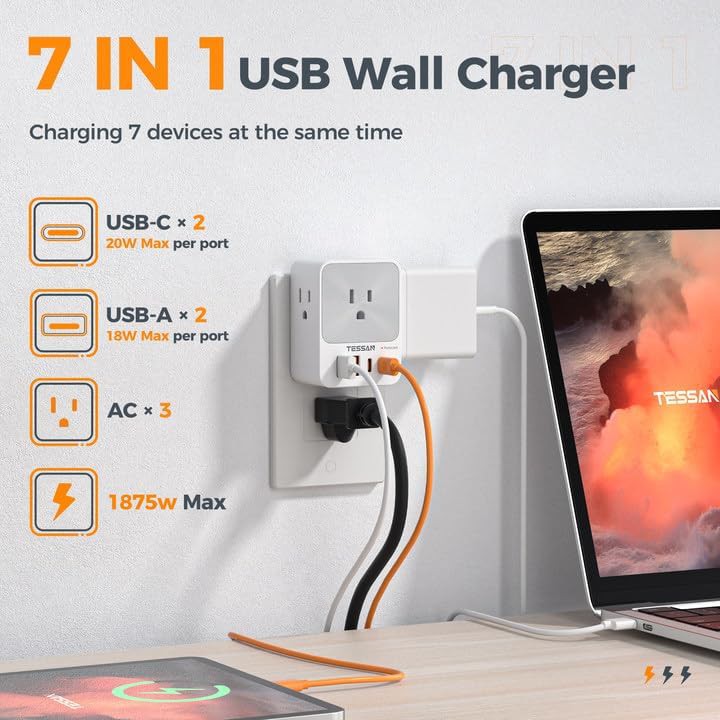 Four port 20W USB wall plug — photo 3