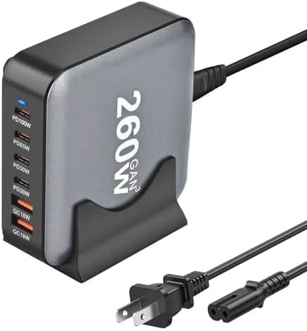Six port GaN III desktop charging hub