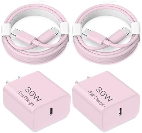 Pink 30W charger two pack with cords
