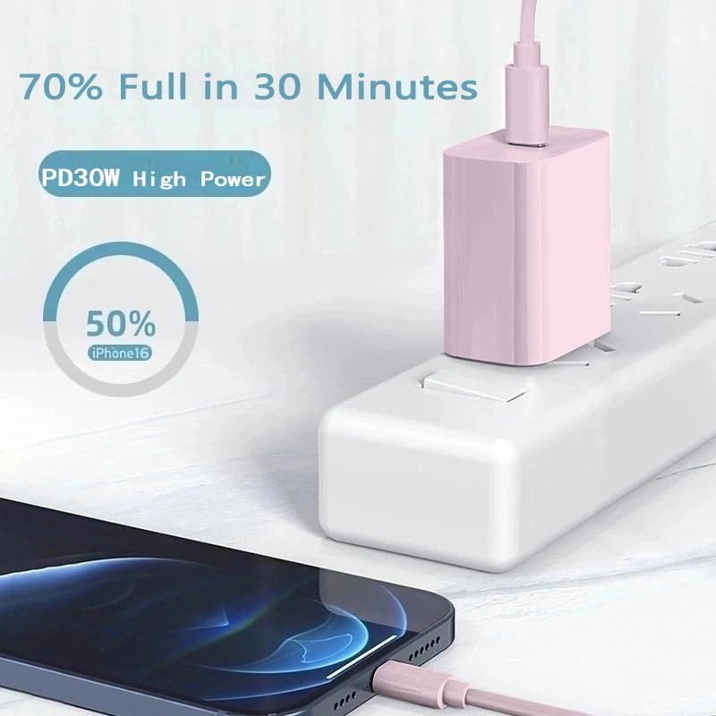 Pink 30W charger two pack with cords — photo 4