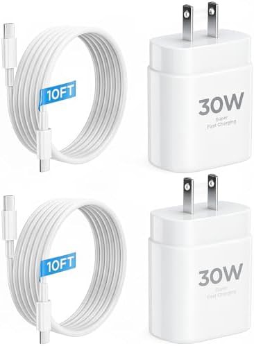 Two pack 30W chargers with long cables