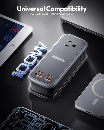 Black 100W GaN travel power strip — photo 5