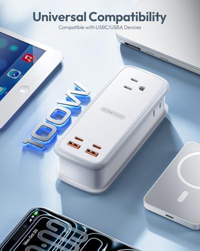 White 100W GaN travel power strip — photo 4