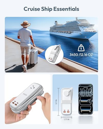 White 100W GaN travel power strip — photo 5