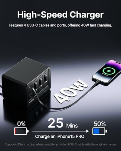Four port retractable GaN desktop charger — photo 3