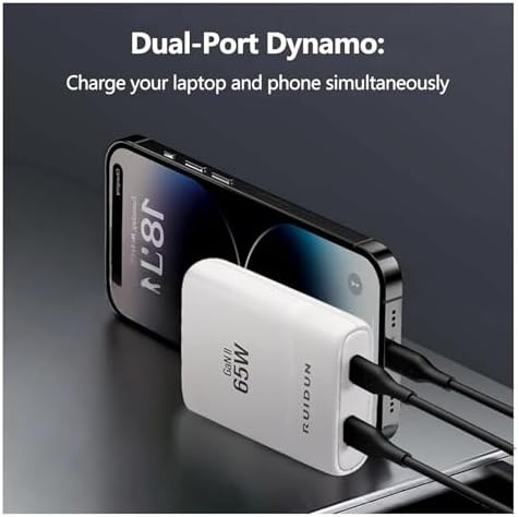 White 65W dual port fast wall charger — photo 5