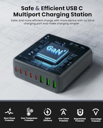 Grey eight port 500W charging station — photo 5