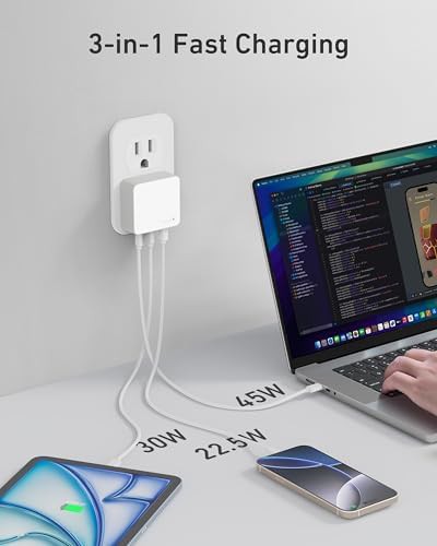Flat three port 100W GaN wall plug — photo 4