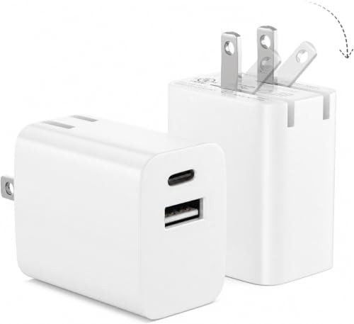 White dual port twenty watt foldable two pack
