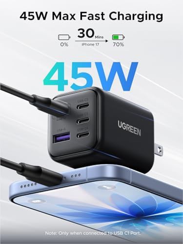 Five port 45w white travel charging block — photo 3
