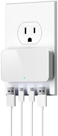 Super thin four port wall plug