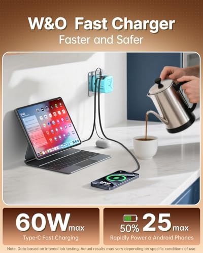 Retractable dual cable 60W GaN wall plug — photo 3