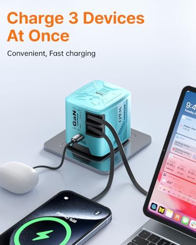 Retractable dual cable 60W GaN wall plug — photo 5
