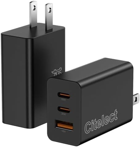 Three port GaN wall charger two pack