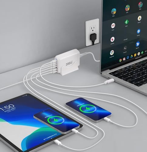 White six port GaN desktop charger — photo 3