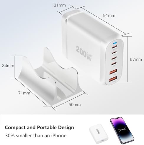 White six port GaN desktop charger — photo 5