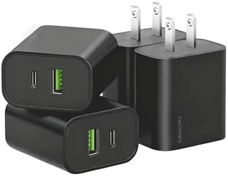 Four pack of dual port wall chargers