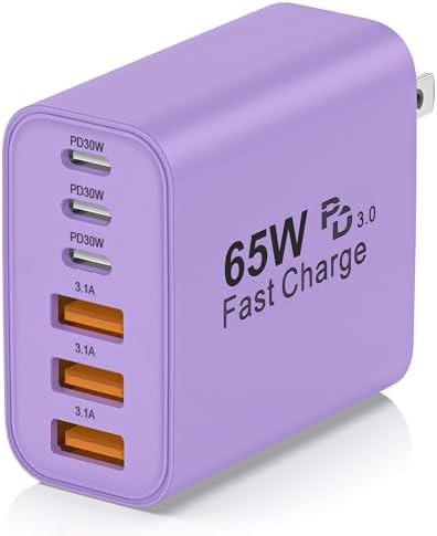 Six port multi device 65W charging block