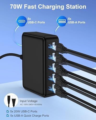 Ten port desktop charging hub station — photo 3
