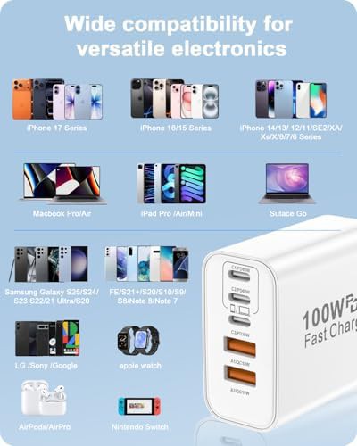 Five port 100W compact wall charger — photo 5