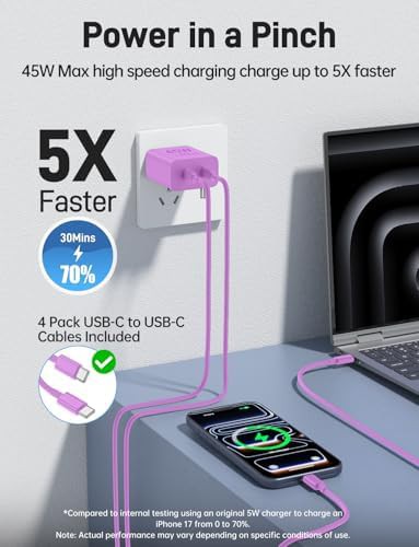 Samsung compatible 45W wall plug pair — photo 3