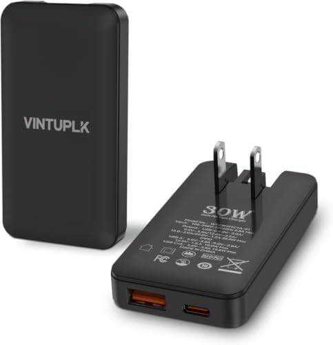 Flat dual port black wall adapter