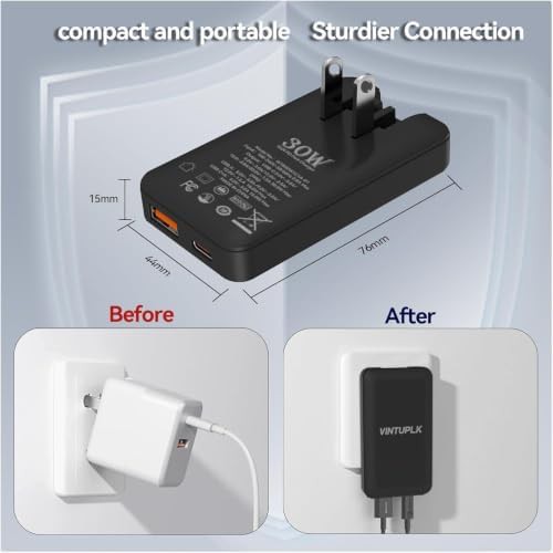 Flat dual port black wall adapter — photo 4