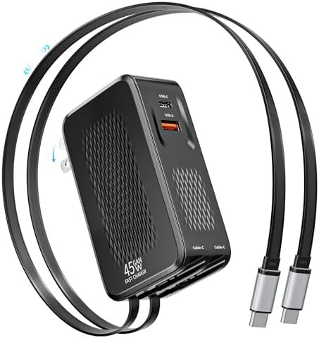 Retractable cable 45W foldable wall charger