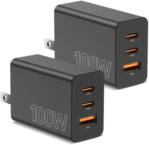 Three port hundred watt charger two pack