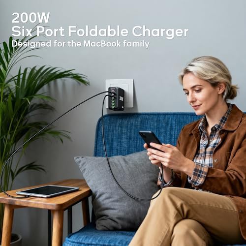 Foldable Six Port GaN Charger Pair 200W — photo 3