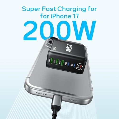 Foldable Six Port GaN Charger Pair 200W — photo 4