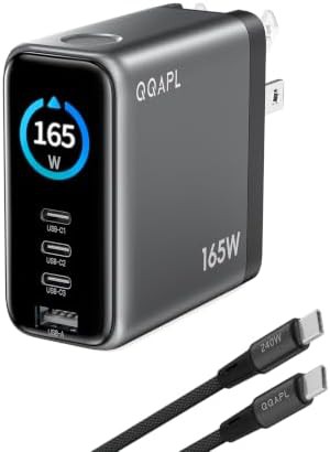 Four port 165W GaN charger with display